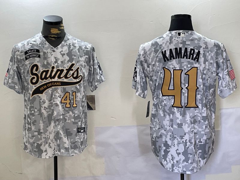 Men New Orleans Saints 41 Kamara Nike Arctic Camo 2024 Salute to Service Limited NFL Jersey style 6